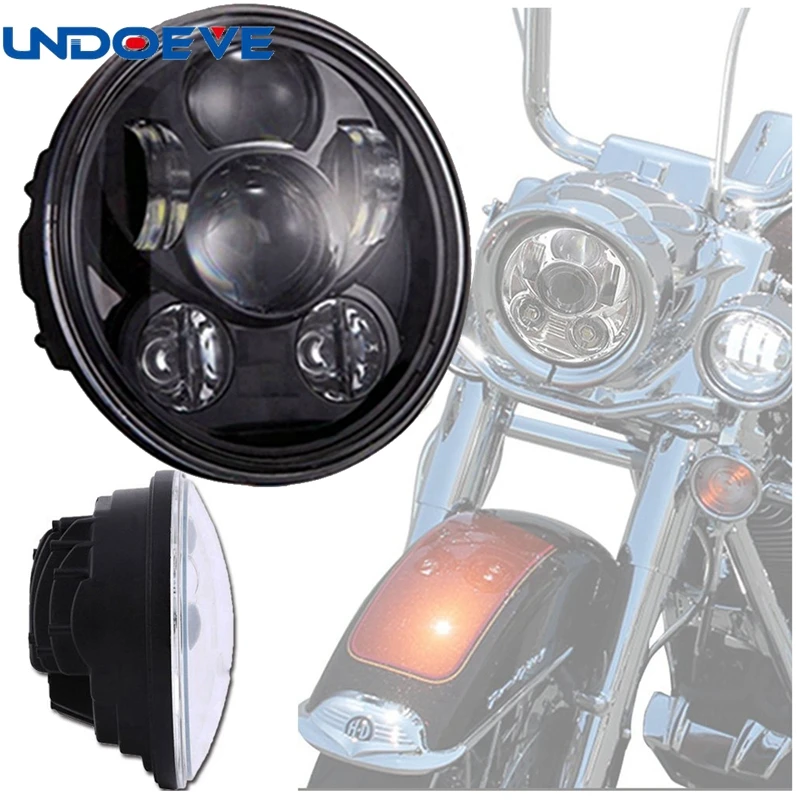 5.75 inch Motorcycle Headlight Samlight 45w DOT LED Headlamp Chrome Hi Low Beam with Bulb for Motorcycles Dyna |