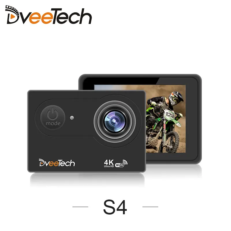 

Dveetech 4k Sports Camera HD Wifi 16Mp Waterproof 30M Underwater Action Camera with Remote Control S4R