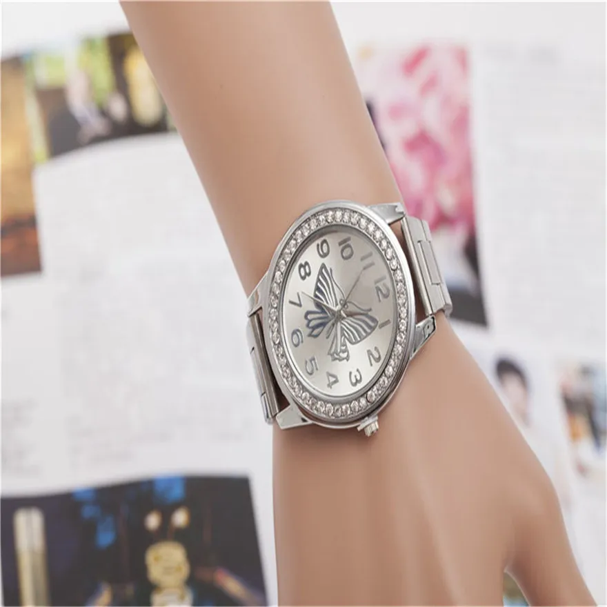 Relogio feminino бабочки Спорт кварцевые наручные час браслет большой циферблат Часы женская одежда Часы часы Relojes Mujer
