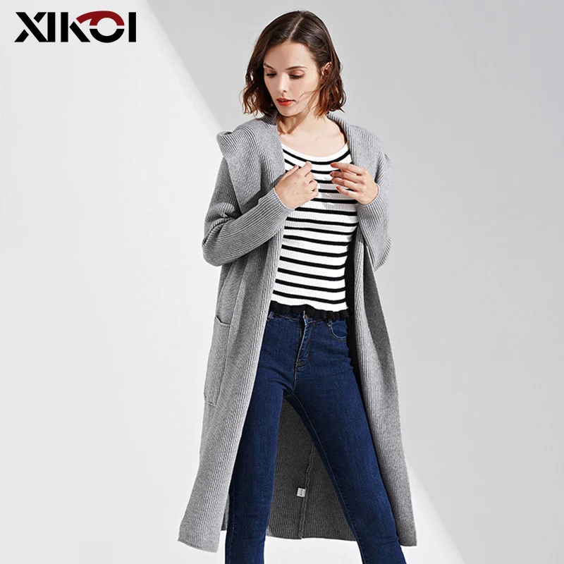 XIKOI Oversized Women Sweaters Long sleeve Pocket Hooded