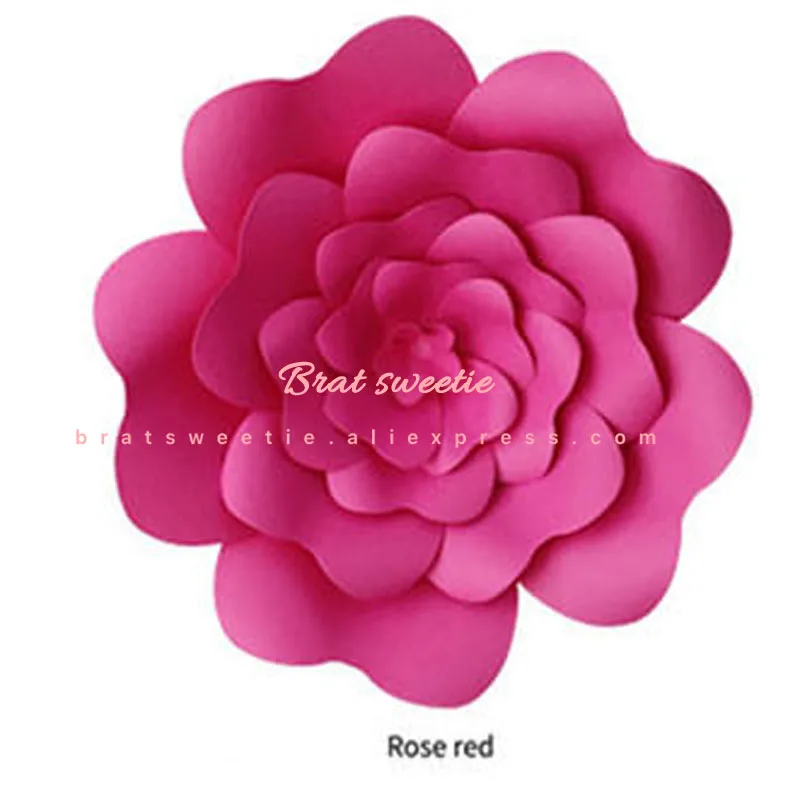 30 см DIY Искусственные бумажные цветы свадебные Украшенные фоны с днем рождения бумажные ремесла DIY принадлежности для мероприятий - Цвет: s4 rose red 30cm