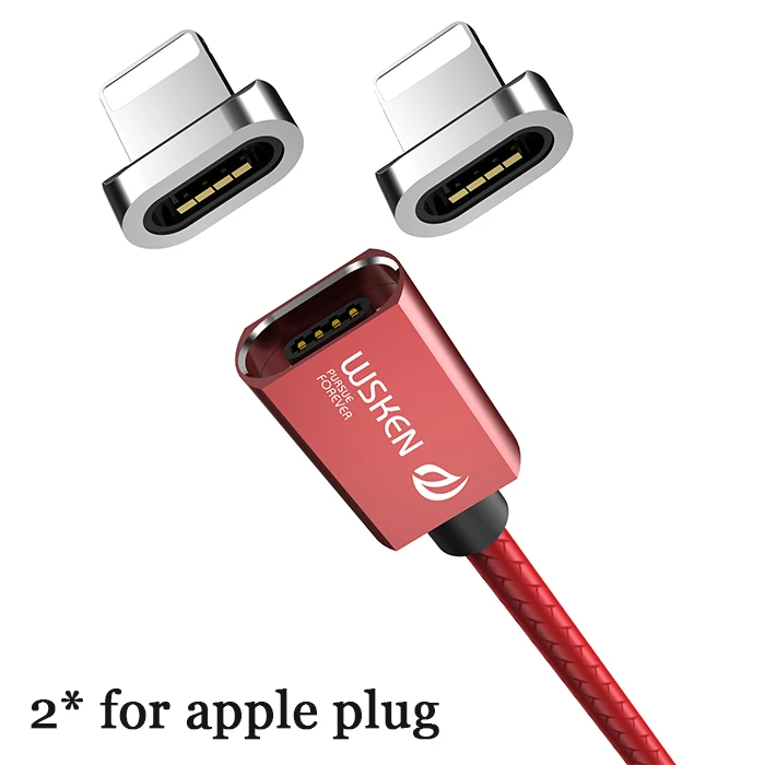 WSKEN кабель Micro USB Магнитный зарядный кабель для iPhone Xs Max Xr type C USB C Быстрая зарядка данных для samsung S9 Note8 S8 type-C - Цвет: forApple with 2 plug