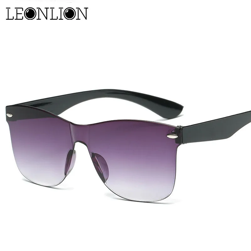 

LeonLion 2019 Transparent Sunglasses Women Colorful Retro Fashion Rimless Sun Glasses Women's Vintage Luxury Brand Eyewear