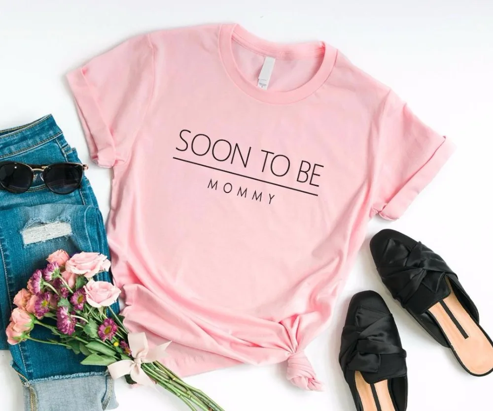 قريبا لتكون الأم المستقبل أمي المرأة التي شيرت القطن عارضة مضحك t قميص لسيدة يونغ فتاة أعلى المحملة محب هبوط السفينة S-250