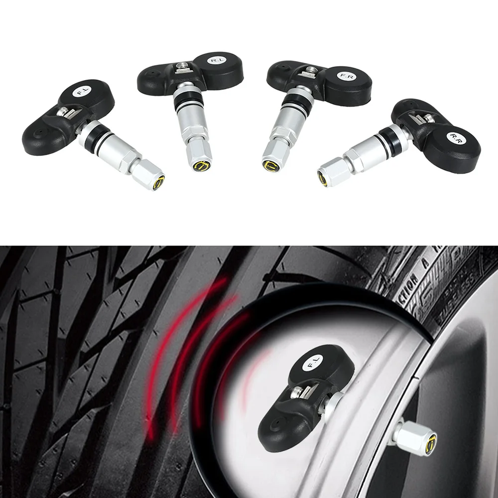 Wireless Solar Car font b TPMS b font Tire Pressure Monitoring System with 4 Internal Sensors