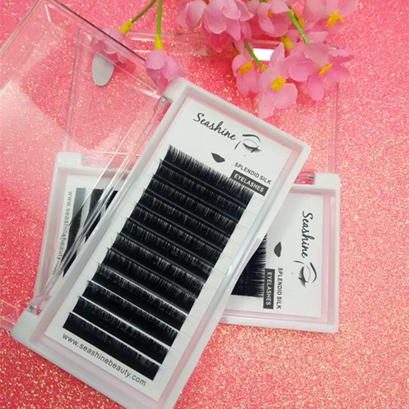 

2018 Seashine 12lines/tray Individual Eyelashes Extension Makeup And Beauty Support Customize Logo And Boxes Lashes Free Shippin