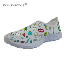 ELVISWORDS/Женская обувь на плоской подошве; коллекция года; обувь для больниц, стоматологов, медсестер, доктора; Лоферы без шнуровки; женская обувь из дышащего сетчатого материала; zapatillas mujer