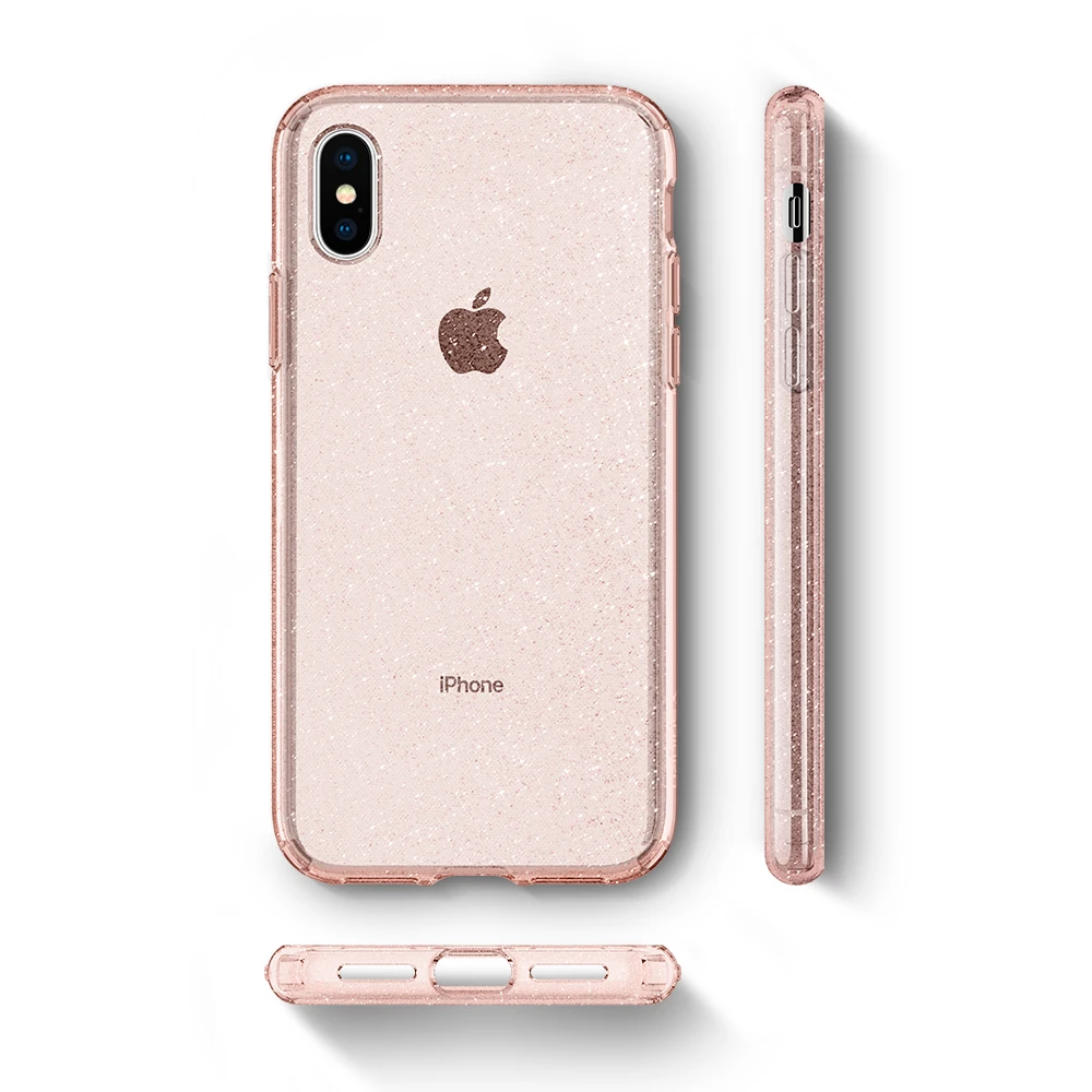 SPIGEN жидкокристаллический блестящий чехол для iPhone XS/iPhone X модный Прочный гибкий чехол со сверкающей четкостью