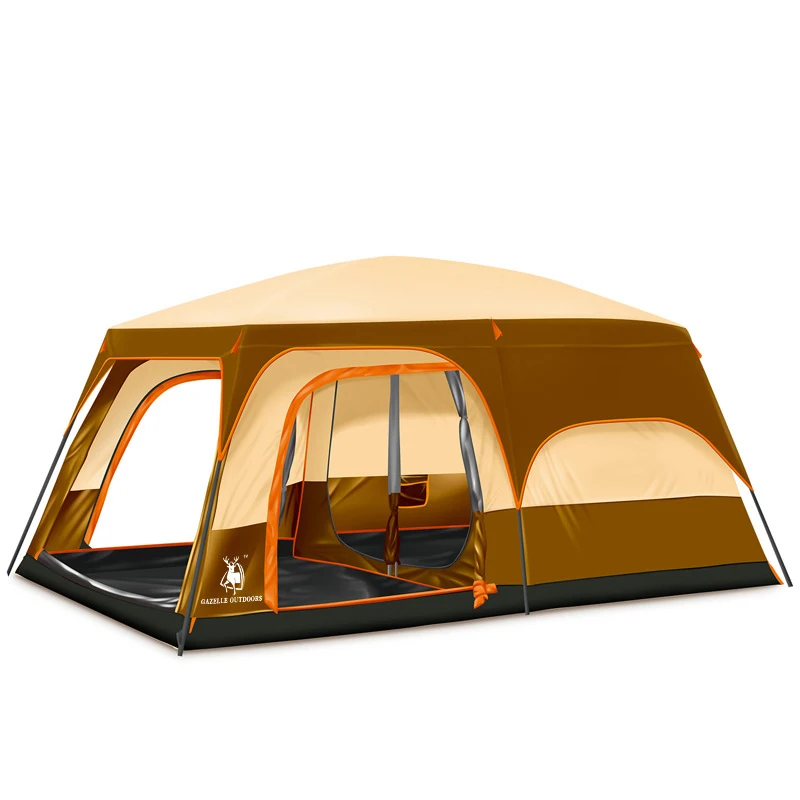 Outdoor Luxury Waterproof Two Rooms and One Living Room Camping Tent