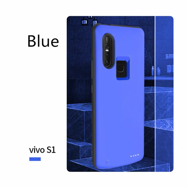 Zkfys 6500 мАч быстрой зарядки Мощность банк Крышка для Vivo S1 Высокое качество ультра тонкий Быстрый Зарядное устройство Батарея крышка - Цвет: Синий