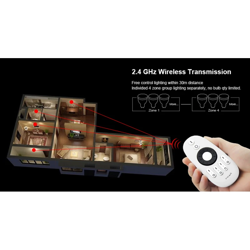 Milight 2 4g Fut006 Rf Led Light Remote Controller Adjust Brightness Milight 2 4g Fut006 Rf Led Light Remote Controller Adjust Brightness 4 Zone Rotating Wheel Countless Bulbs In Rgb Controlers From Lights