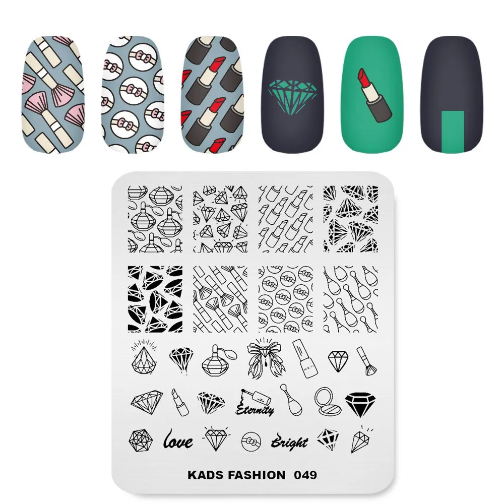 Новое поступление пластины для ногтей мода и геометрия и природа пластины для штамповки ногтей маникюр трафарет для печати Шаблоны - Цвет: FA049