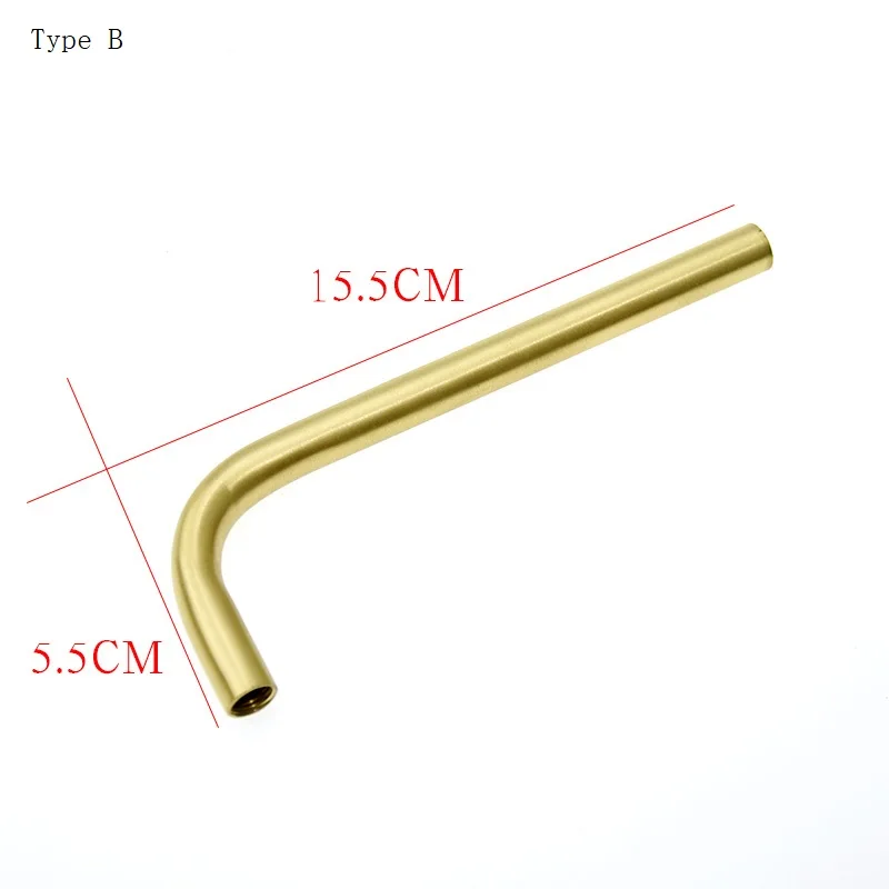 Чистая медь/латунь локоть трубка с M10 внутренняя резьба на обоих концах рулевой головки трубы Соединительная труба DIY аксессуары для освещения