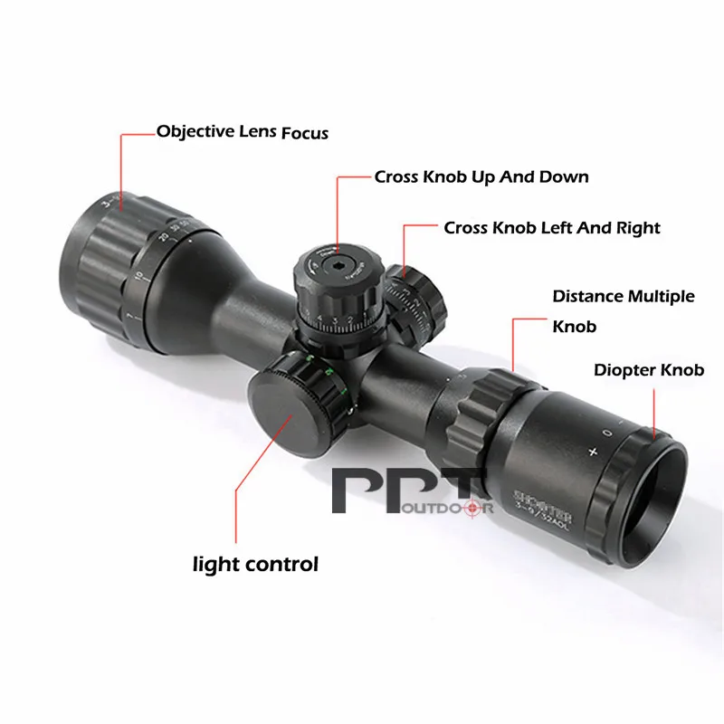 Стрелок Тактический Riflescope ST 3-9x32AOE Охотник прицел черный цвет Для Стрельбы Охота с крышкой объектива PP1-0346