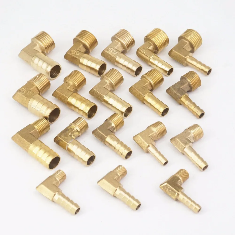 

Hose Barb I/D 6mm 8mm 10mm 12mm 14mm 16mm x 1/8" 1/4" 3/8" 1/2" BSP Male ELbow Brass Coupler Connector Fittings Connectors
