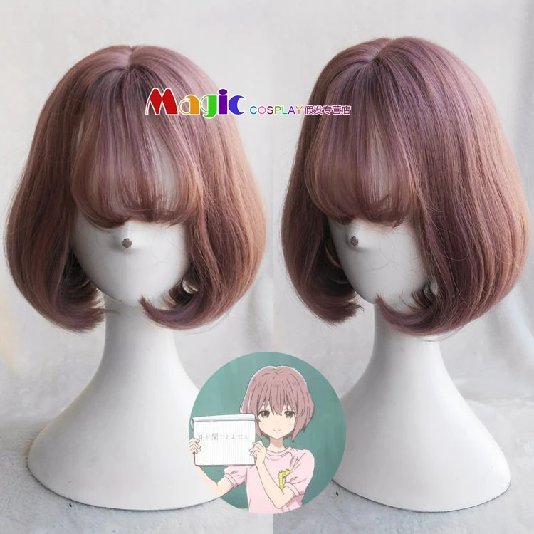 

Movie A Silent Voice Nishimiya Shouko Child Girl Short Cosplay Wig The Shape of Voice Koe no Katachi Straight Synthetic Hair