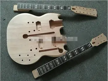 

DIY SG Electric Double Neck Guitar Kit Solid Mahogany Body & Neck