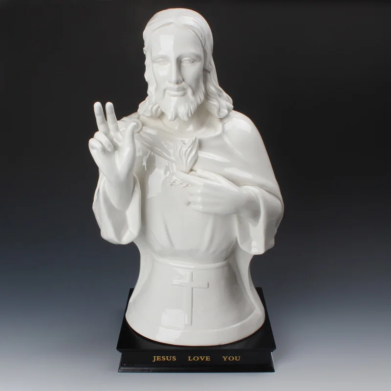 Ceramic Jesus figure statuette Christian gift Catholic holy ornament