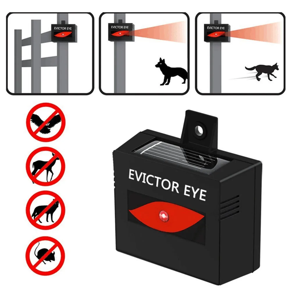 Отпугиватель животных на солнечных батареях для кошек, лисы, шкуры, еноты, еноты, птицы, Отпугиватель для фермы, сада, шкуры, грызунов, мышь