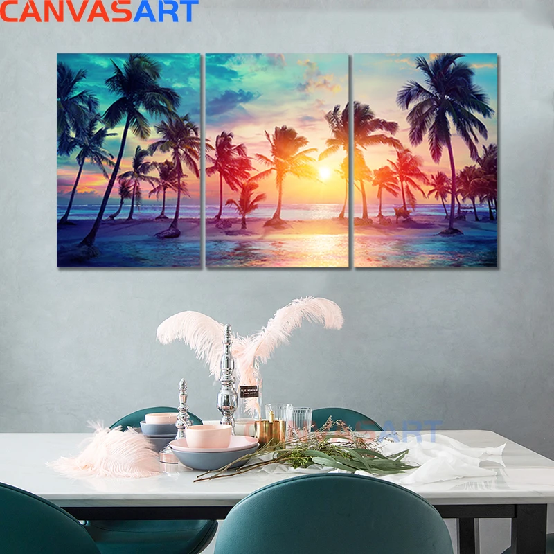 

Canvas Art 3 Piece Pictures Brown Elms At Sunset Nordic Style Cuadros Decoracion Dormitorio Wall Pictures for Living Room