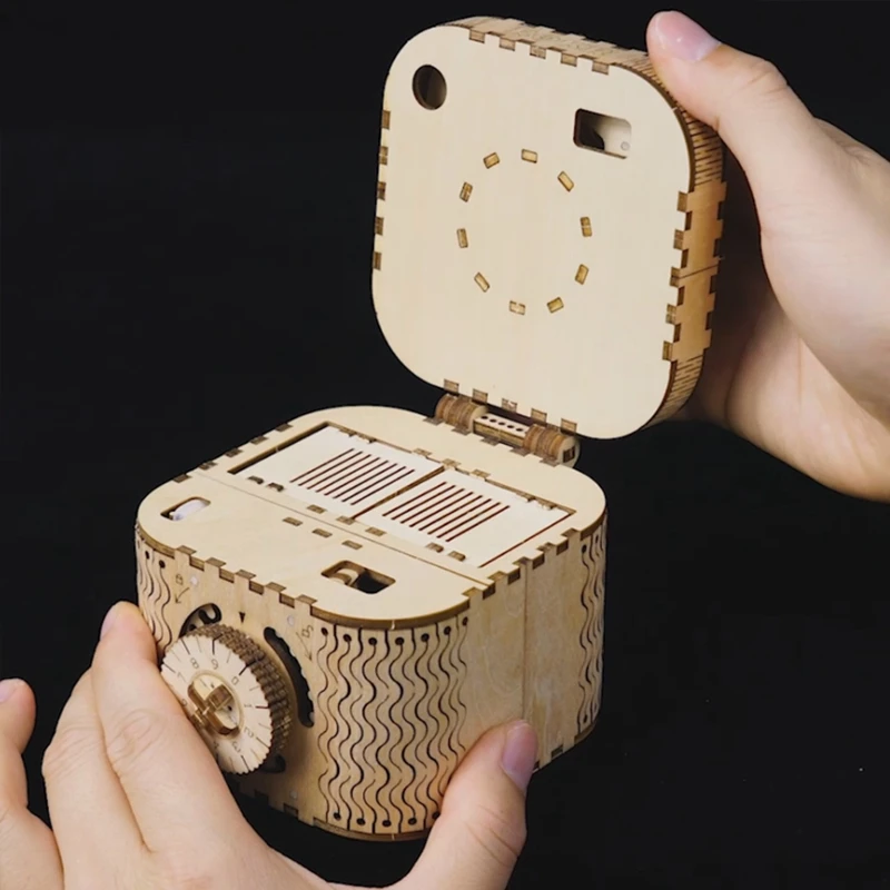Robotime домашний декор DIY деревянная миниатюрная Коробка С Сокровищами винтажная фигурка Шестерня модель украшения аксессуары для подарка на день рождения LK502