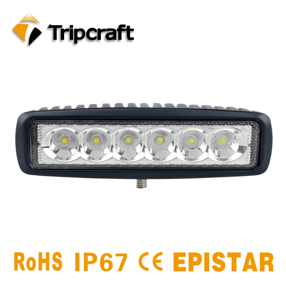 Tripcraft New 2PCS 6inch 18W LED Work Light Single row for motorcycle Tractor Boat OffRoad 4WD 4x4 Truck SUV ATV Spot Flood 12V |