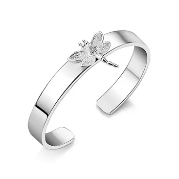 

Fashion silver women bracelet Personality dragonfly bracelet Solid 925 silver girl bracelets Charming lady silver jewelry