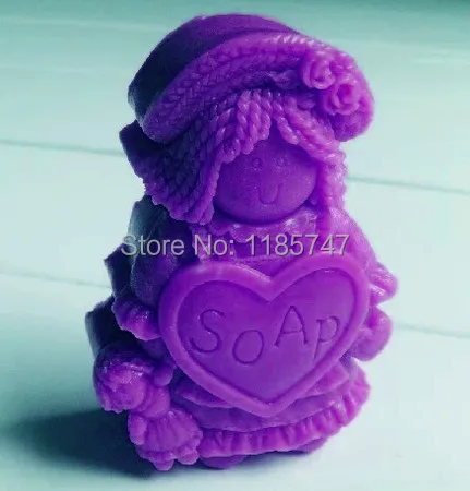 

Decorative little girl shaped soap mold , 3D kids silicone mold for handmade soap ,kids shaped candle mould