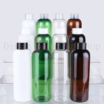 

10pcs 500ml Lotion Bottles Cosmetic Screw Cap Pet Plastic Bottle Shampoo Empty Perfume Storage makeup yellow Refillable Bottles