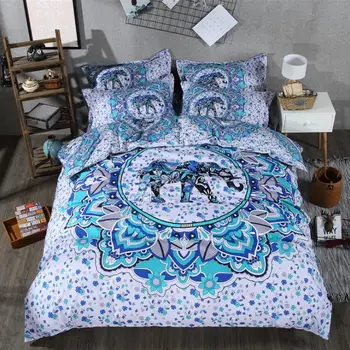 

2/3 Pcs / Set Elephant pattern High Quality Modern Style 100% Polyester Bedding Set Pillowcase Duvet Cover
