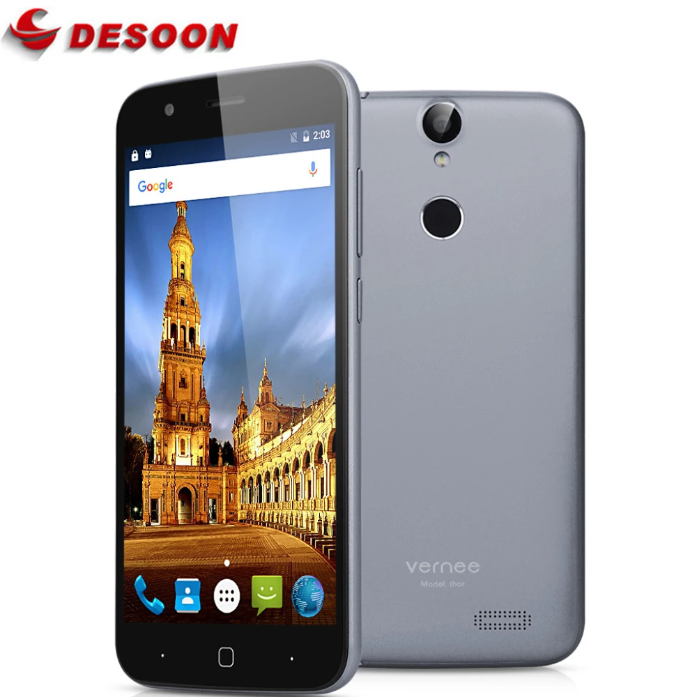 

in stock Vernee Thor Mobile phone 4G Android 6.0 MTK6753 Octa Core 0.1s Fingerprint ID 3G RAM+16G ROM Vernee Thor Cellphone