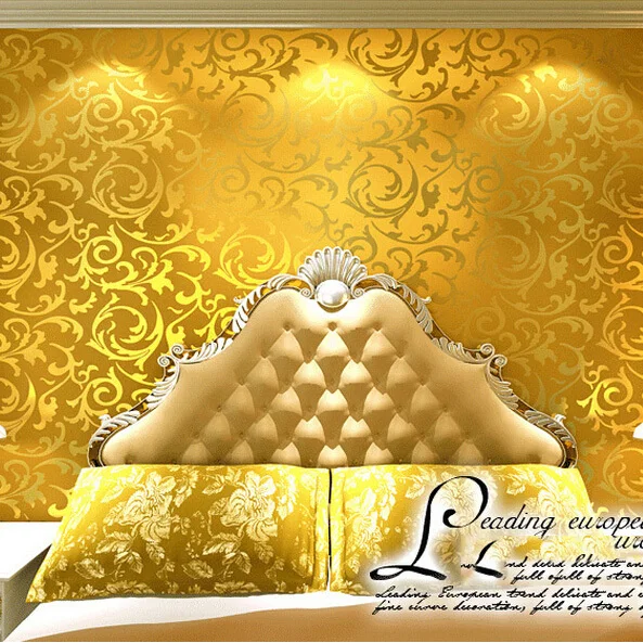 washable waterproof pvc gold foil floral wallpaper modern designs