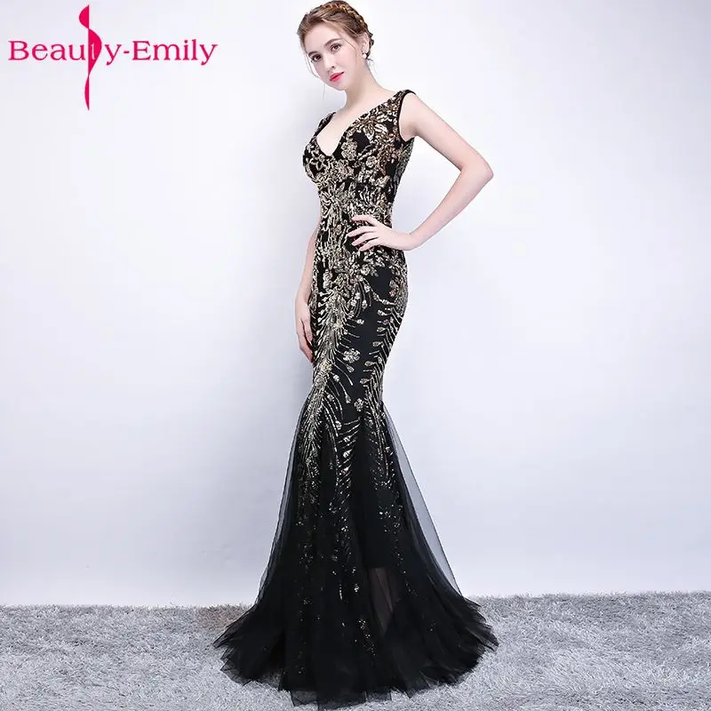 Beauty Emily Sexy Long Lace Black Mermaid Evening Dresses 2018 Women Zipper Formal Party Prom Dresses Beauty Emily Sexy Long Lace Black Mermaid Evening Dresses 2018 Women Zipper Formal Party Prom Dresses