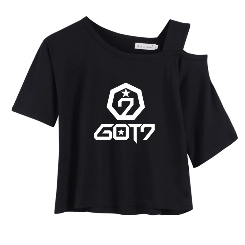 Новейшая футболка Exo Got7 черного и розового цвета с короткими рукавами для женщин и фанатов Monsta X Seventeen Twice Wanna One Stray Kids Ikon женская футболка