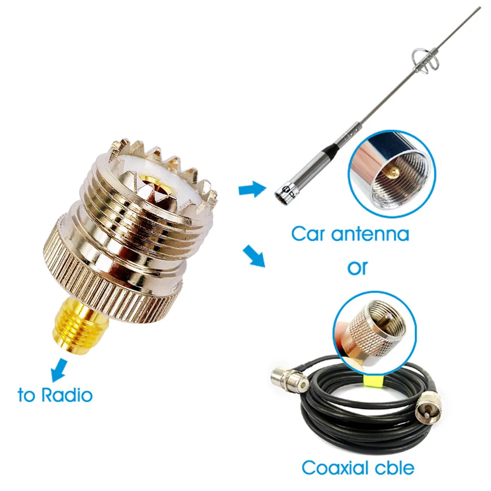 SMA женский к UHF Женский радиочастотный коаксиальный разъем адаптер SO-239 SO239 PL259 L15 для Baofeng UV-5R Радио рация антенна