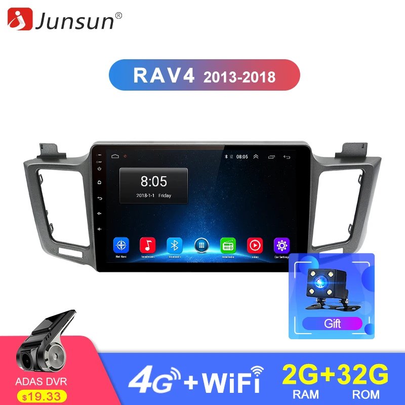 

Junsun V1 2G+32G Android 9.0 4G Car Radio Multimedia Video Audio Player WiFi Navigation GPS For Toyota RAV4 2013-2018 2 Din