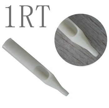 

YILONG 50Pcs 1RT White Nozzles Tube Sterile Assorted Plastic Disposable Tattoo Tips