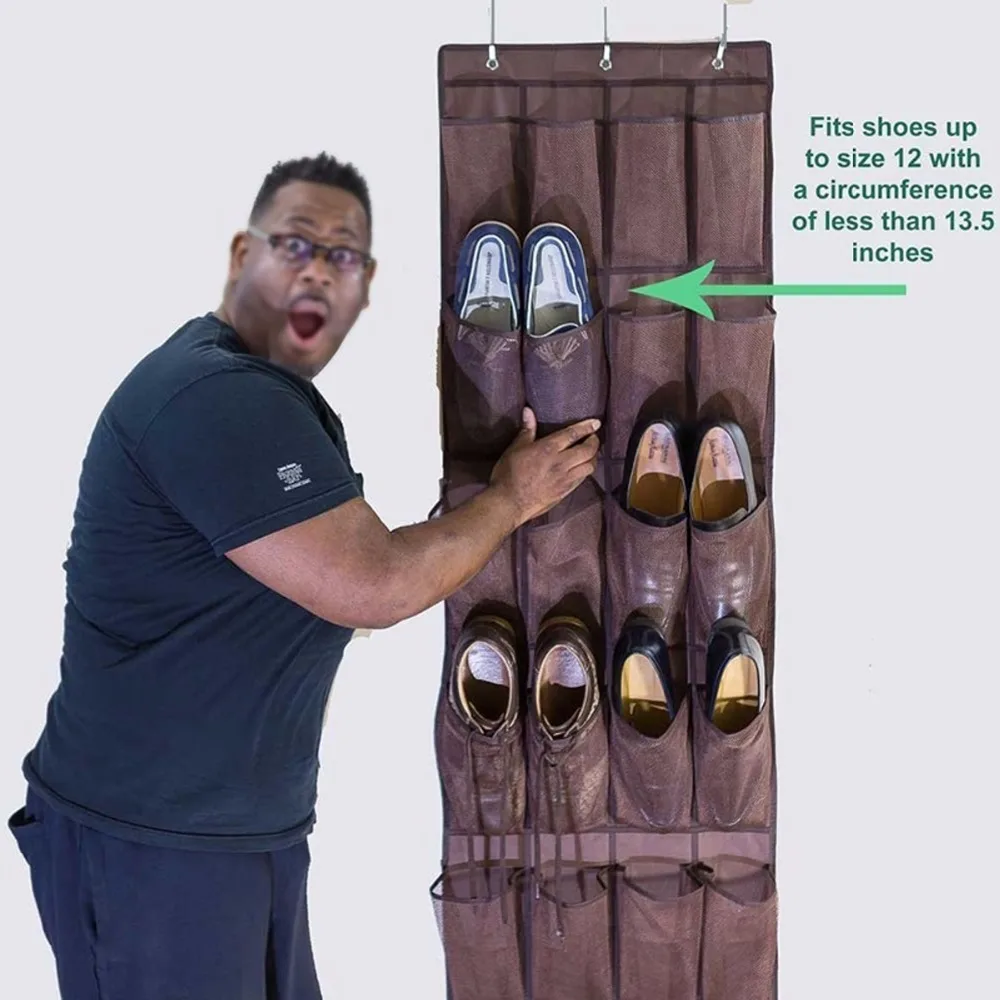 Nosii 24 جيب قدرة كبيرة تنفس غير المنسوجة الأحذية دمية الباب شنقا حقيبة التخزين حامل حامل المنظم