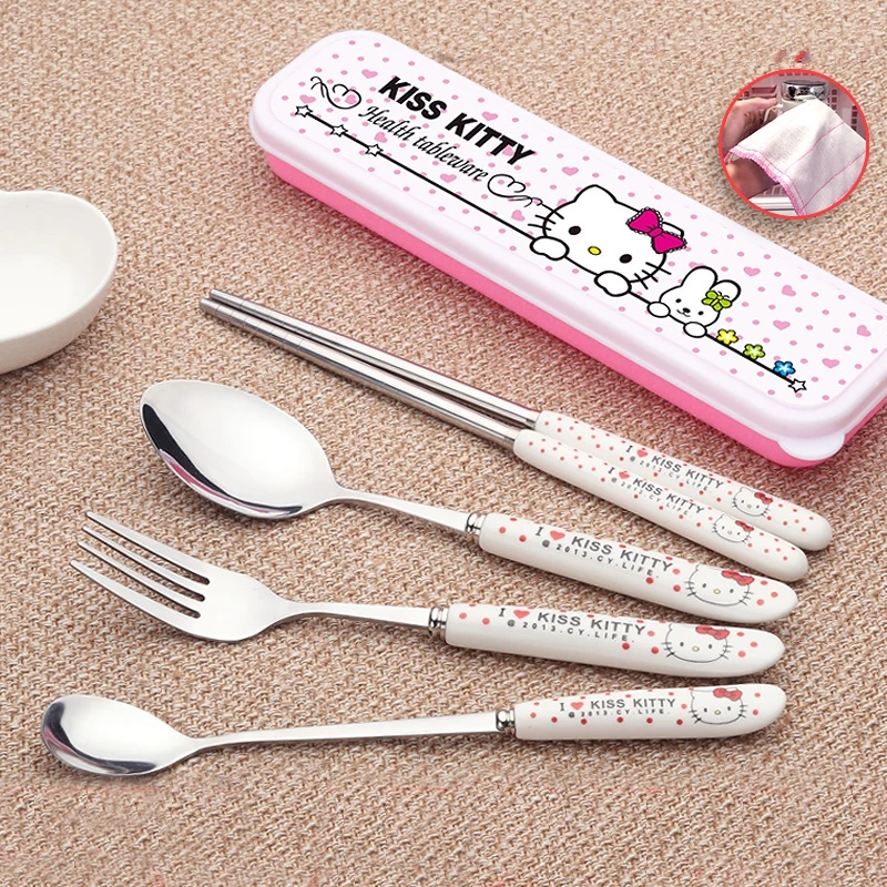 

Fashion Tableware Cutlery Cookware Multifarious Cartoon Hello Kitty or Gifts Stainless Steel Tableware Dinnerwear Sets