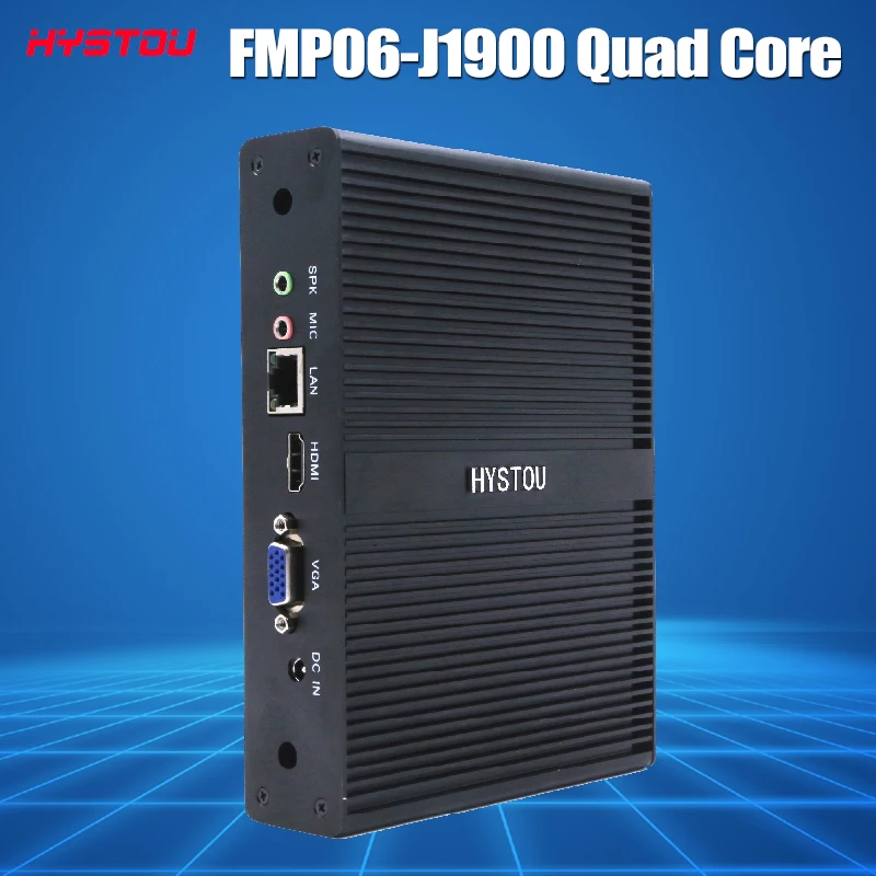 Безвентиляторный мини ПК X86 Windows 10 4 ядра Celeron J1900 промышленных неттоп Ubuntu Android HDMI VGA