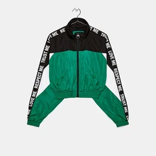 Женское лоскутное пальто на молнии с отложным воротником с буквенным карманом, Осеннее свободное повседневное пальто в консервативном стиле