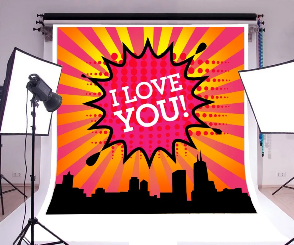 Laeacco Comic City Love Beam Photography Backgrounds Thin Vinyl Digital Customized Photographic Backdrops Props For Photo Studio Laeacco Comic City Love Beam Photography Backgrounds Thin Vinyl Digital Customized Photographic Backdrops Props For Photo Studio