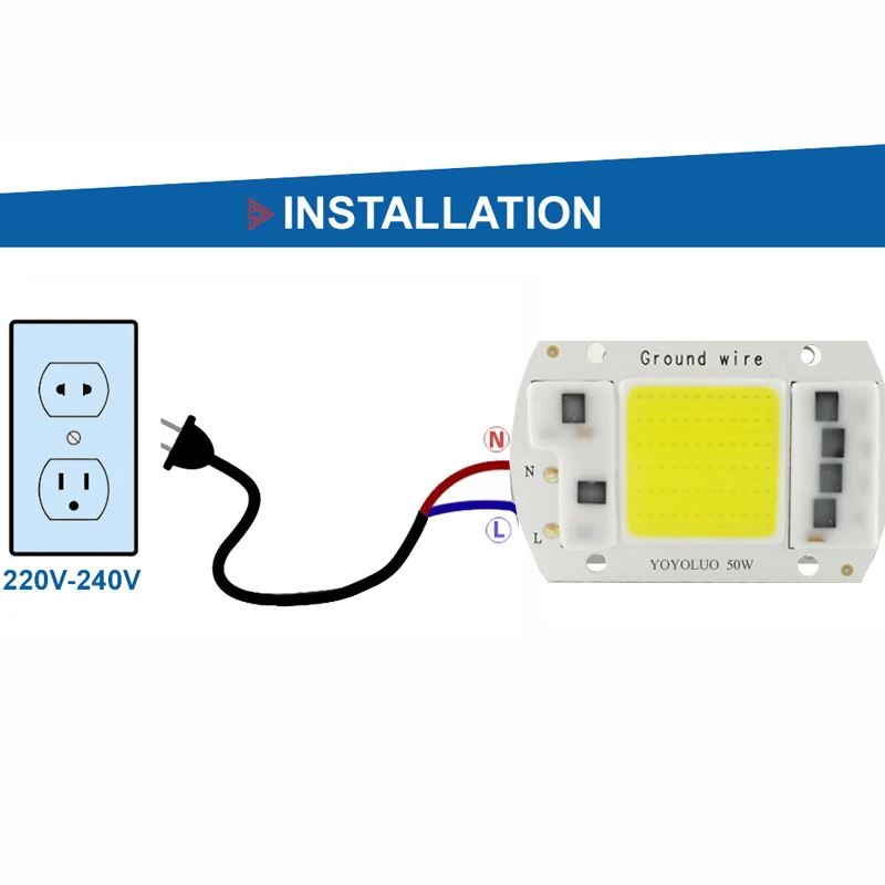 2 шт./лот COB лампы Чип 15 Вт 20 30 50 220V вход Smart IC драйвера пригодный для DIY LED прожектор