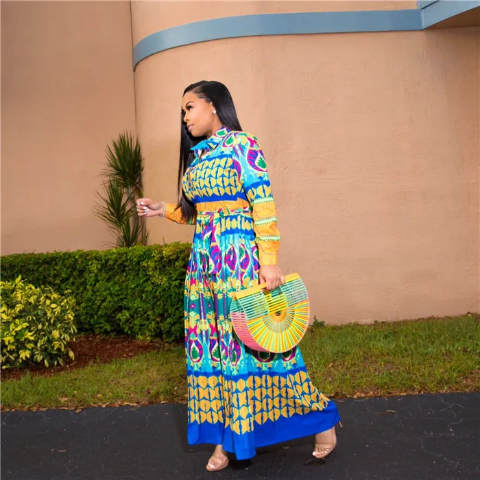 Африканские платья для женщин халат Африканский африканская одежда Дашики модный принт ткань Длинное Макси платье африканская одежда