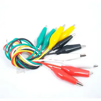 

10X Double-ended Alligator Clip Lead Test Probe Jumper Electrical Wire Clamps