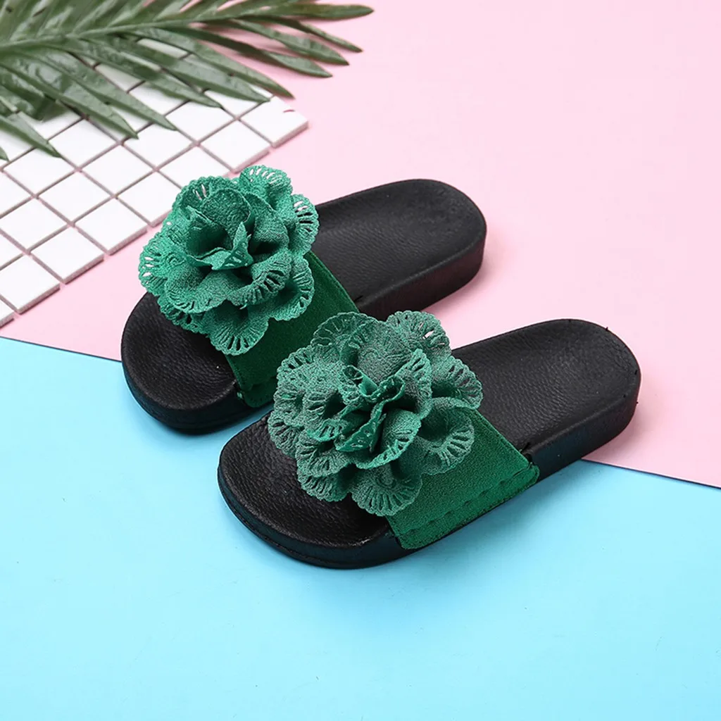Летние детские модные летние тапочки для принцессы без шнуровки с цветочным рисунком повседневные сандалии обувь для малышей младенцев, для маленьких девочек 30