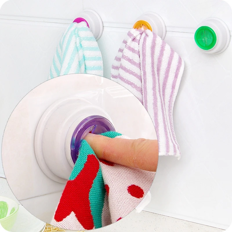 

Free Shipping Self-adhesive Multi-purpose Cloth Sweat Face Towel Hooks Clips Washing Towel Clip Wall Sticky Storage Holders&Rack