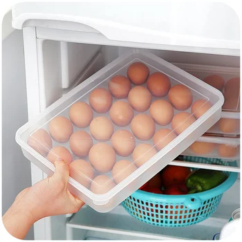 

Large capacity egg boxes plastic transparent storage box with refrigerator