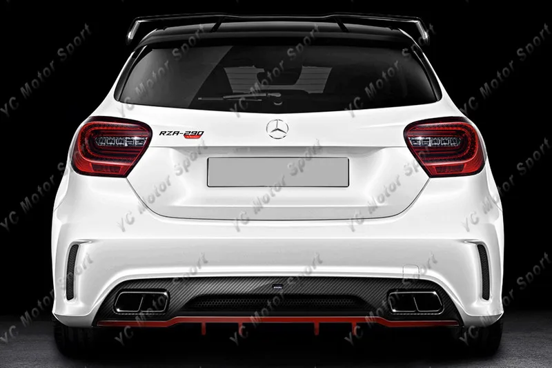2012-2014 Mercedes Benz A Class W176 A250 A45 RevoZport RZA-290 Style  Rear Diffuser CF (6)