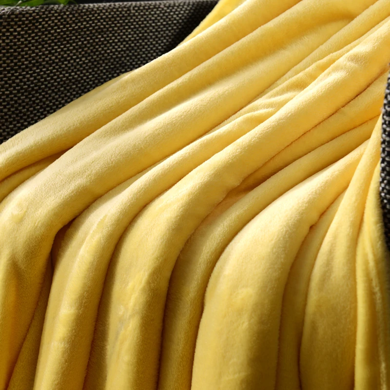 39 одеяло на кровать, мягкое осенне-весеннее Флисовое одеяло для дивана, желтое фланелевое одеяло, теплое однотонное покрывало